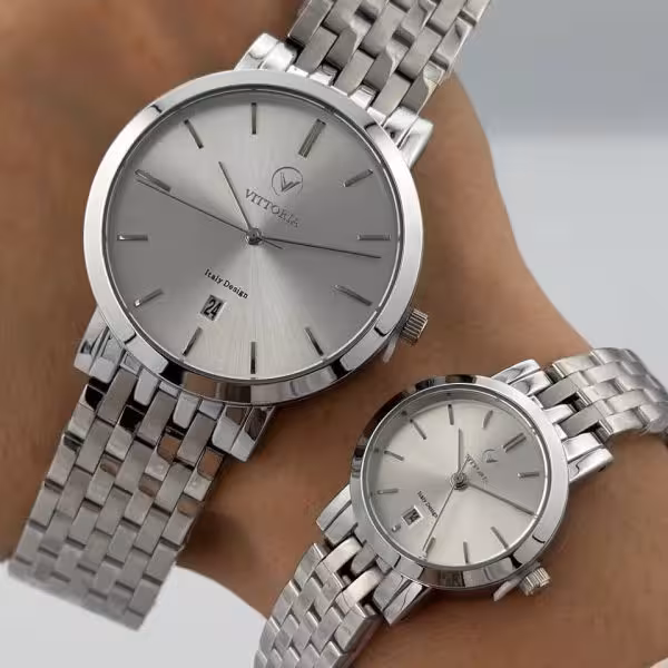 ساعت ست اورجینال زنانه و مردانه ویتوریا مدل VITTORIA VT3399 VT3400 SS
