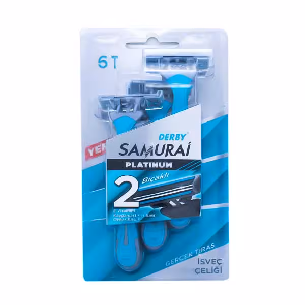 خود تراش مردانه دربی مدل Samurai 2 Platinum بسته 6 عددی