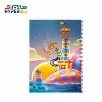 دفتر نقاشی مقوایی 50 برگ فنر دوبل طرح پیرمرد و دریا (ماهیگیر)Zimage