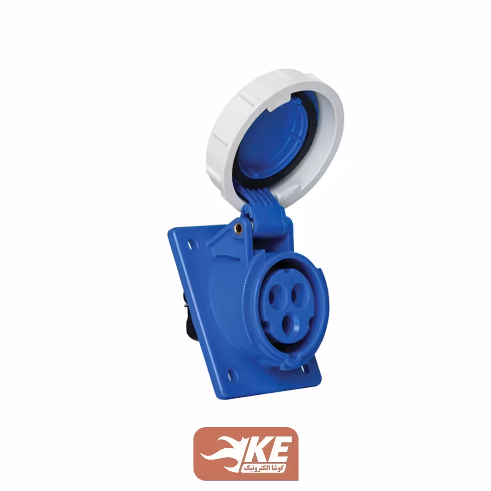 پریز تابلویی زاویه‌دار 3 شاخه 16 آمپر Mete Enerji مدل 406503v