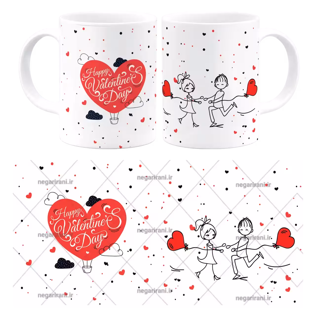 ماگ Happy valentine مدل AH 39