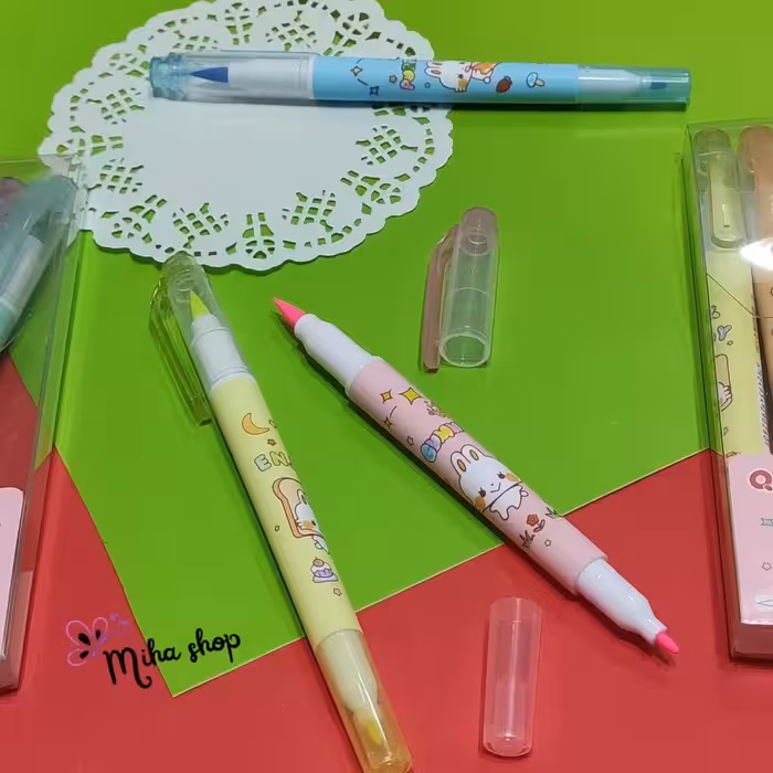 ماژیک هایلایتر دو طرفه طرح گربه ای