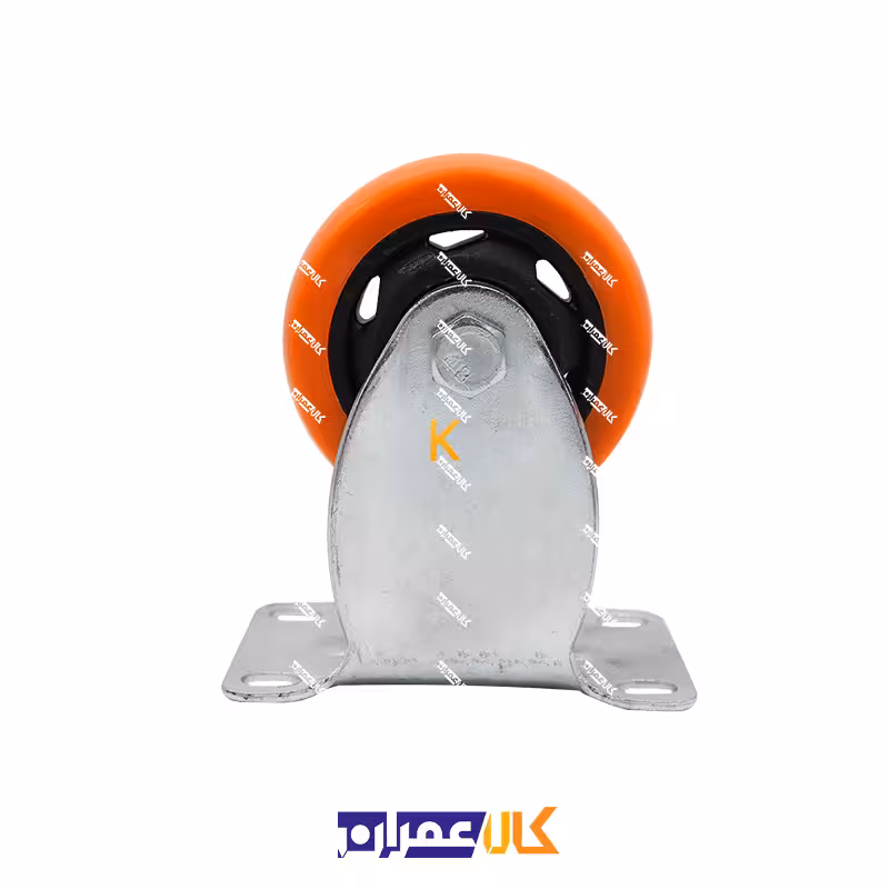چرخ ثابت لوکس نارنجی پایه سفید سایز 12.5