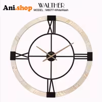ساعت دیواری قطر 80 ترکیب چوب و فلز M8077_WhiteWash
