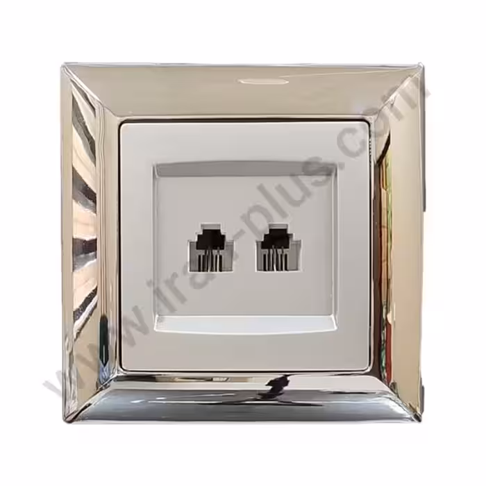 تلفن دوسوکت cat3 cat3 مدل الیزه طرح متال نقره ای