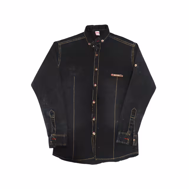 پیراهن پسرانه جین مشکی مدل دیپ