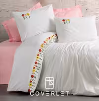 روتختی سفید صورتی طرح گلدوزی دونفره Mina