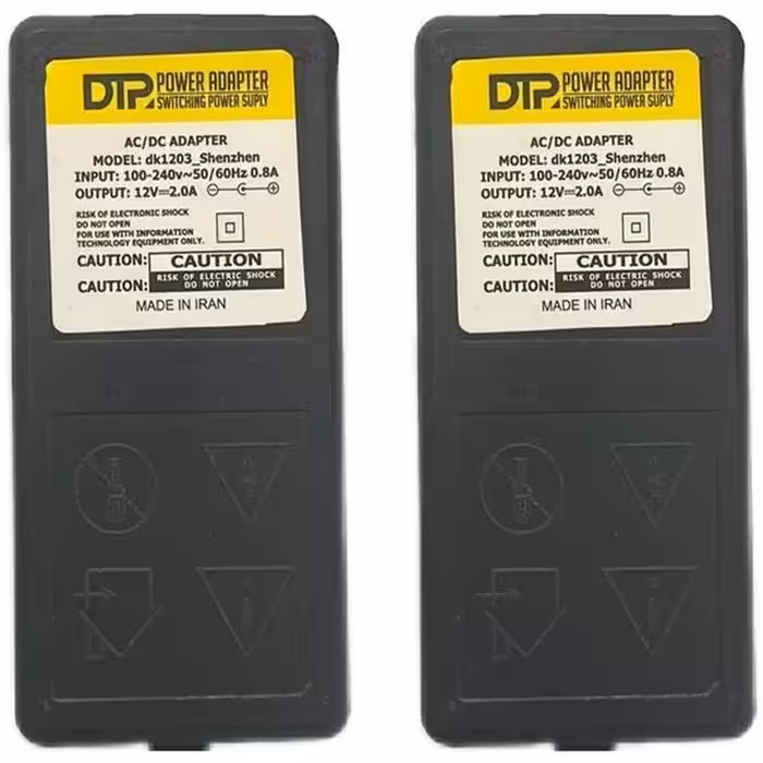 آداپتور 12 ولت 2 آمپر مدل 12v بسته 2 عددی