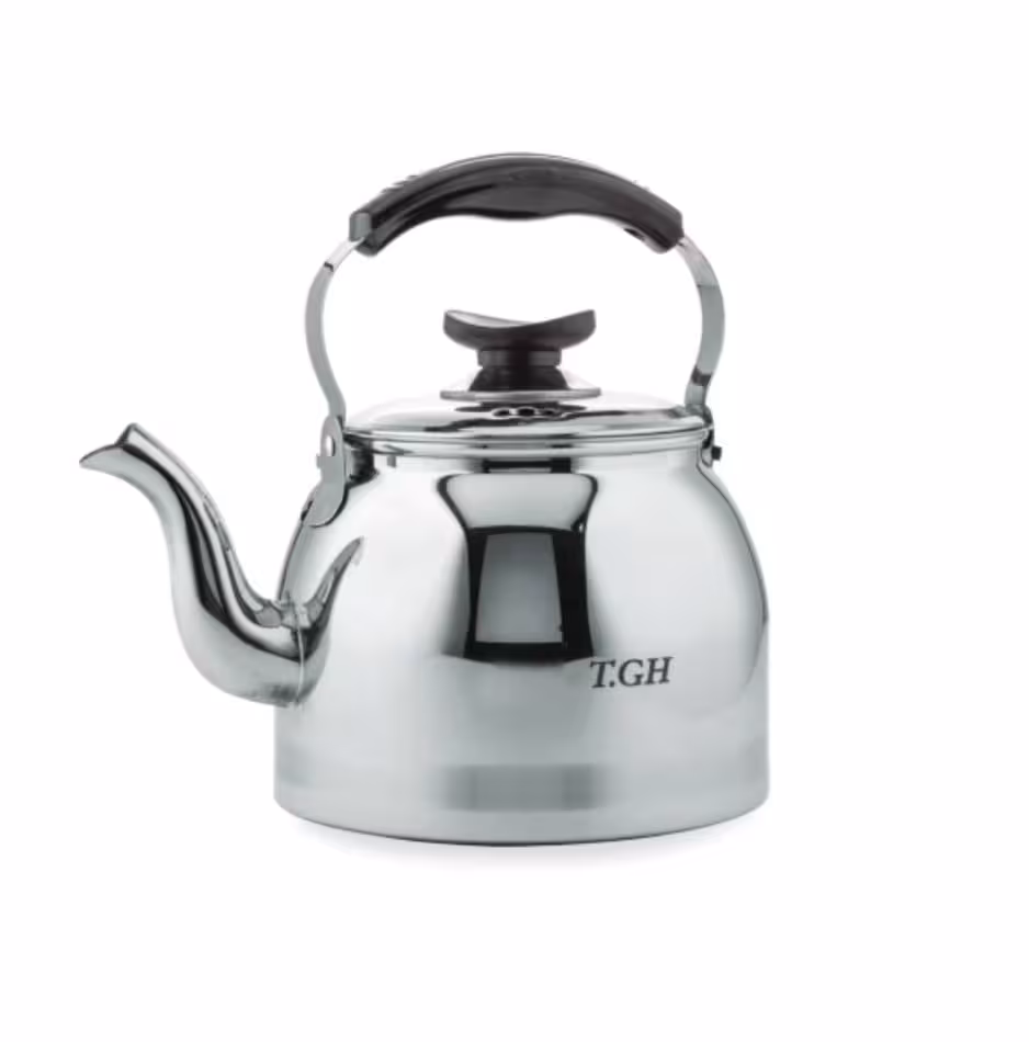 کتری لوله دار قیطاسی 3 لیتری مدل 30700 براق کف چدن