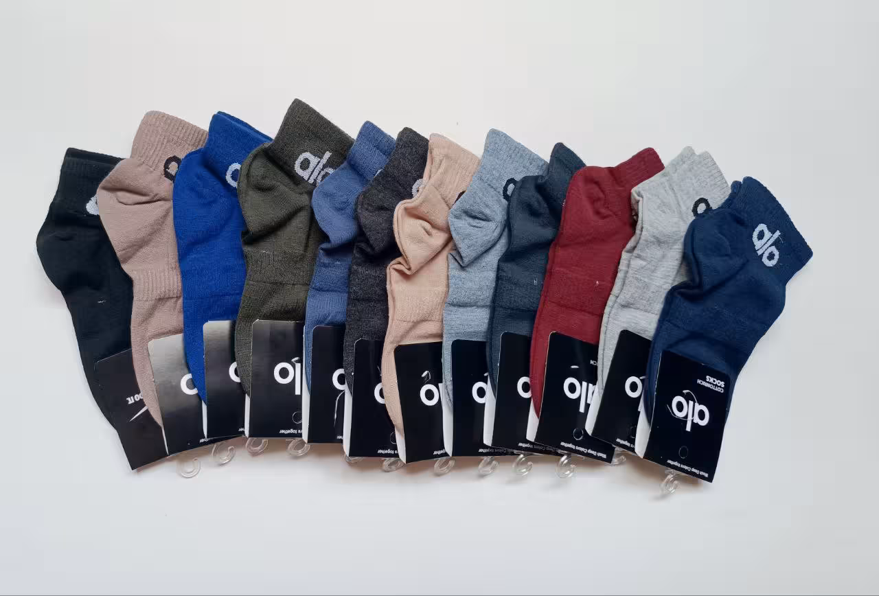 جوراب 12 جفتی الو نیم ساق تیره | گل میخک