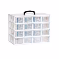 جعبه قطعات کشویی 16 تایی متوسط ضخیم دستگیره دار