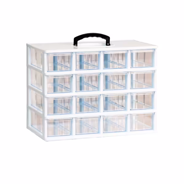 جعبه قطعات کشویی 16 تایی متوسط ضخیم دستگیره دار