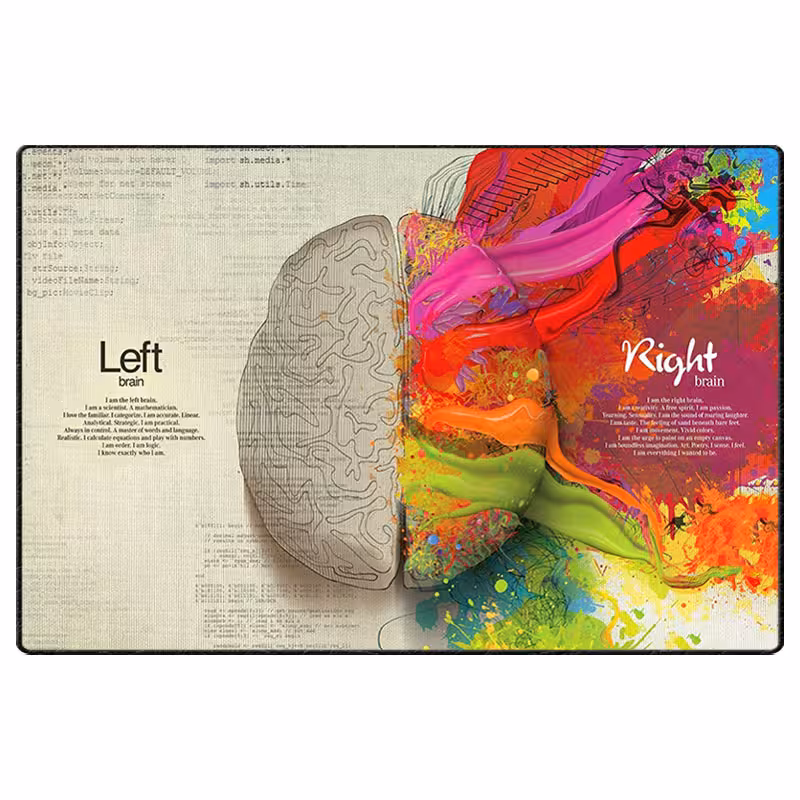 ماوس پد گیمینگ طرح Left And Right Brain