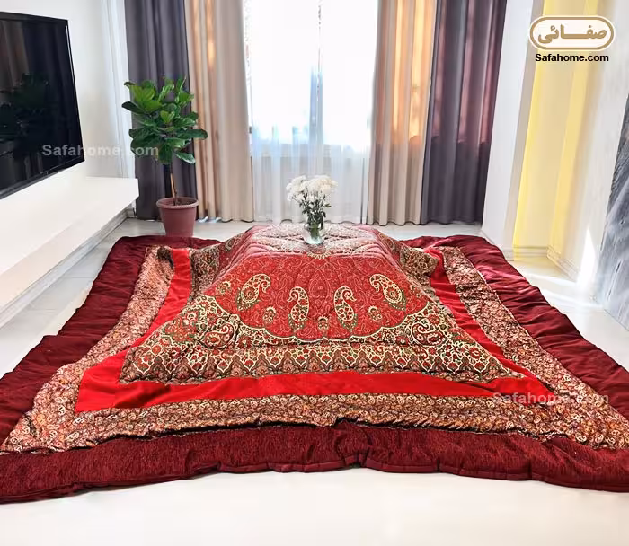 لحاف کرسی ترمه هاشمی و مخمل صفاهوم کد 01