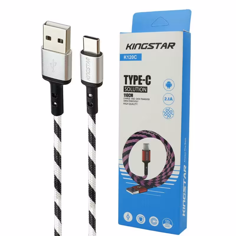 کابل تایپ سی KingStar K120C 2.1A 1.1m