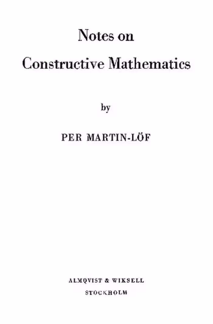 خرید و دانلود نسخه کامل کتاب Notes on Constructive Mathematics