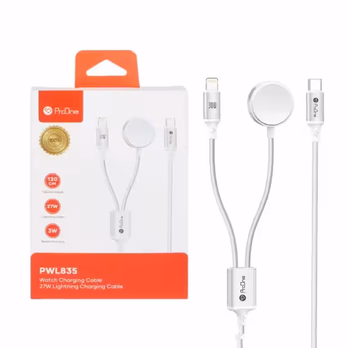 کابل تبدیل USB-C به لایتنینگ و شارژر بی سیم پرووان مدل PWL835