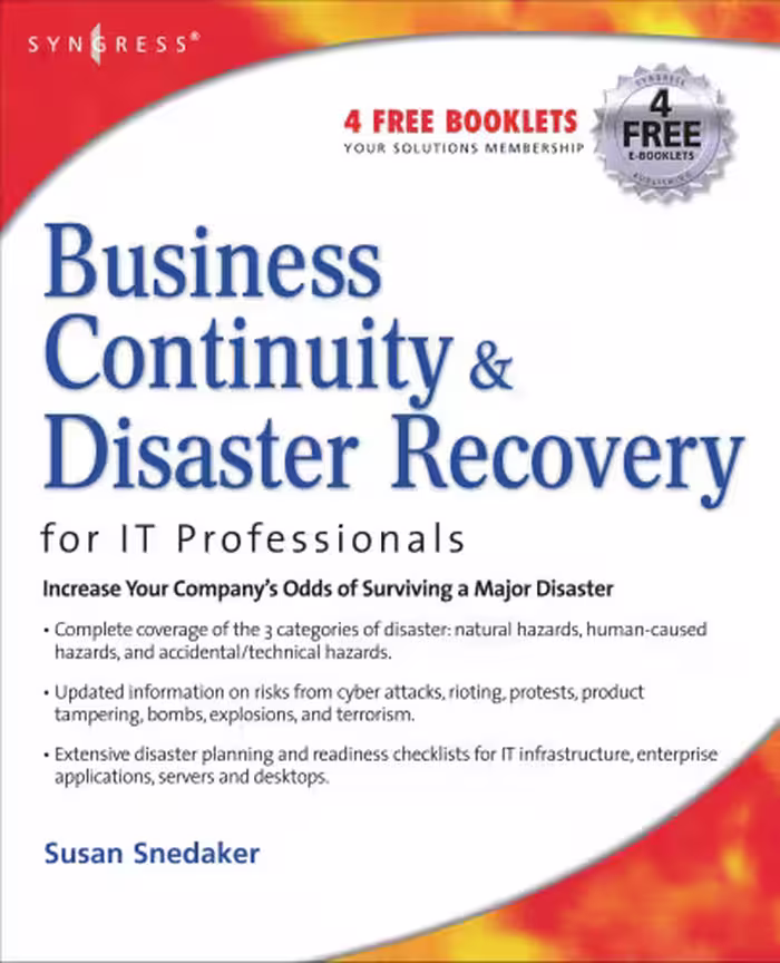 خرید و دانلود نسخه کامل کتاب Business Continuity and Disaster Recovery Planning for IT Professionals