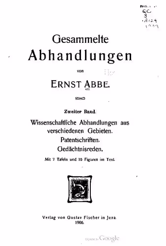 خرید و دانلود نسخه کامل کتاب Wissenschaftliche Abhandlungen aus verschiedenen Gebieten. Patentschriften. Gedächtnisreden