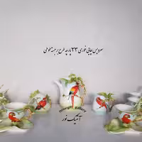 سرویس چایخوری طرح طوطی 17 پارچه برند خارجی  ایتالیایی مناسب جهیزیه کمیاب  ارسال پسکرایه 