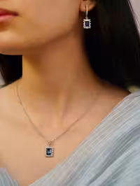 نیمست یاقوت کبود نقره جواهری کد 00315