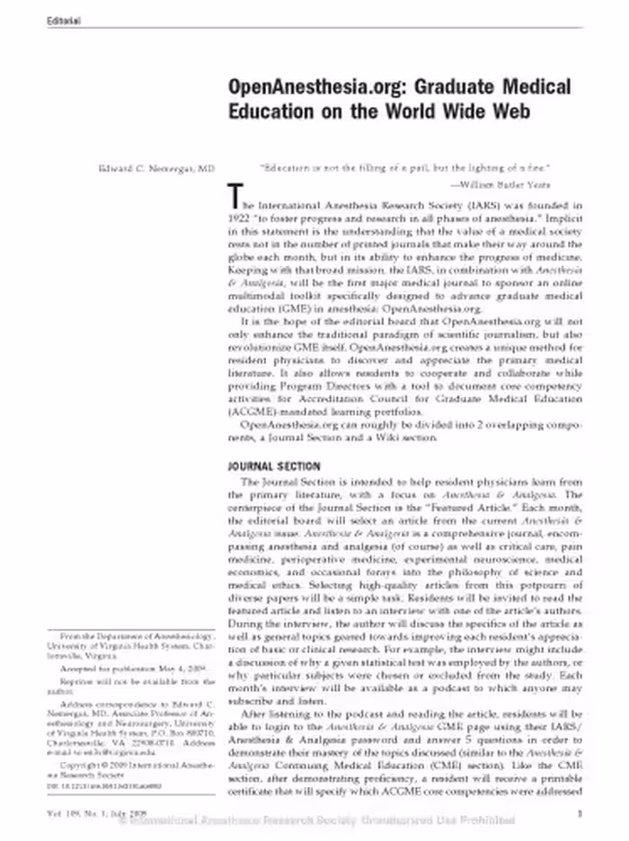 خرید و دانلود نسخه کامل کتاب Anesthesia &amp; Analgesia Vol 109 Issue 01  2009