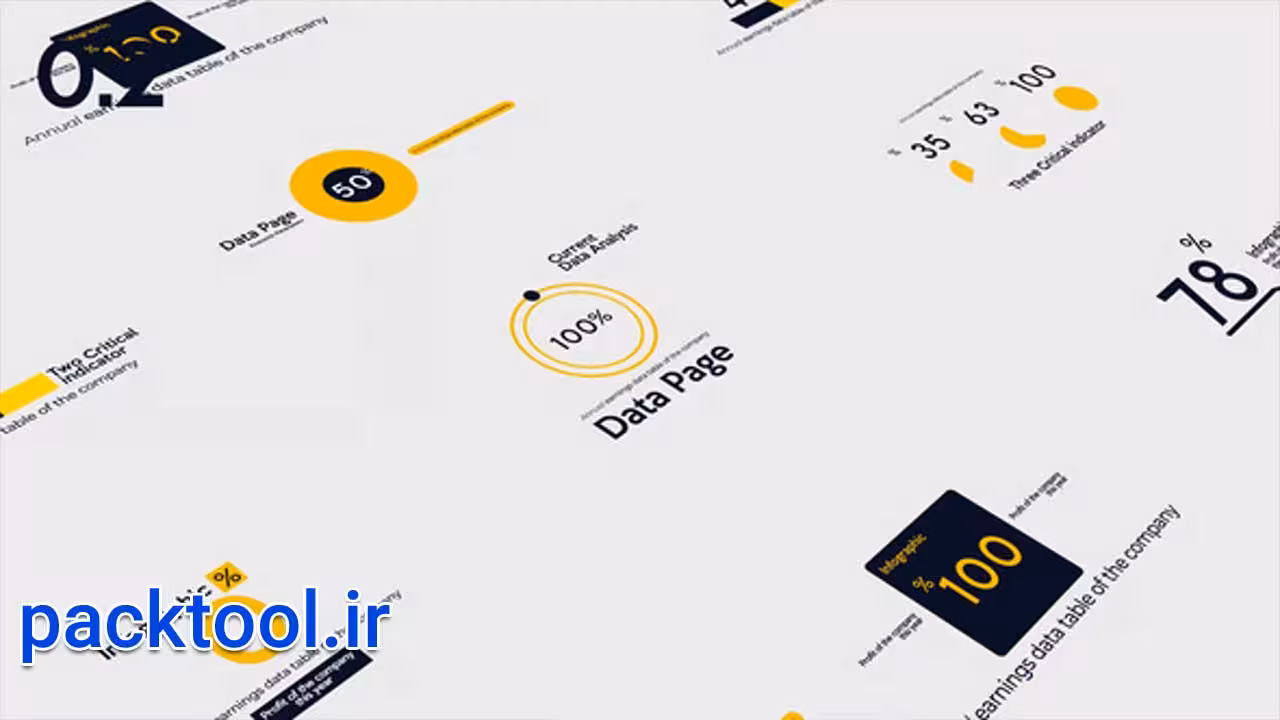 دانلود پروژه آماده پریمیر پرو نمودارهای اینفوگرافیک Charts Infographic - پک تول