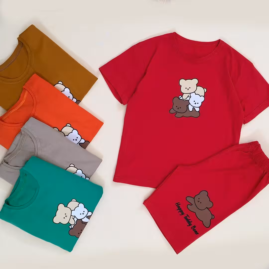 ست تیشرت شلوارک خرس های بامزه سایز 40 تا 55