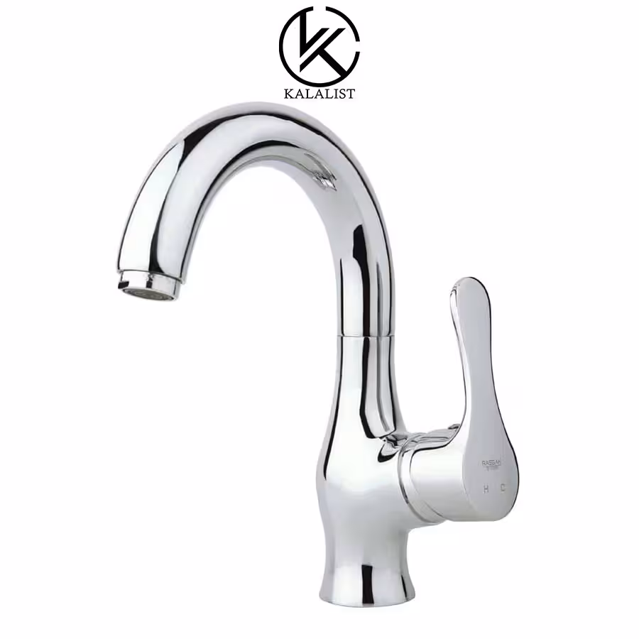 شیر روشویی متحرک راسان مدل صدف کروم