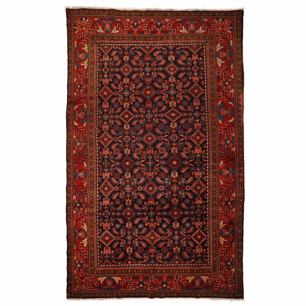 فرش دستباف قدیمی هفت متری طرح واگیره