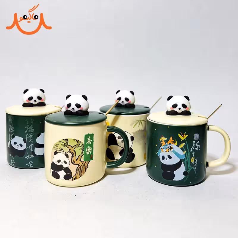 ماگ سرامیکی درب دار پاندا