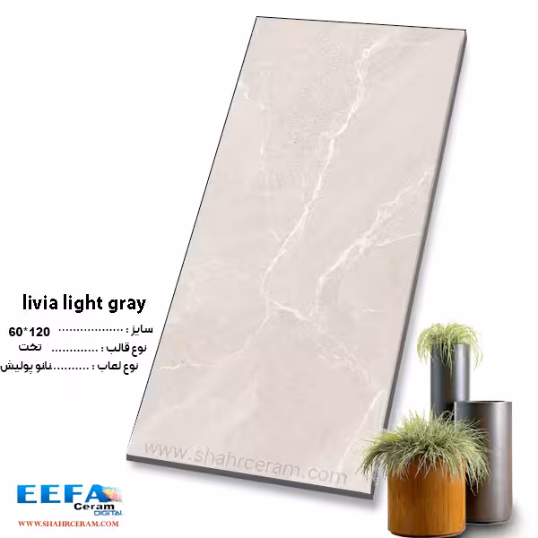 سرامیک لیویا طوسی روشن  120*60 ایفا سرام
