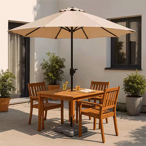 سایبان پایه وسط قطر 3 متر وینچ‌دار