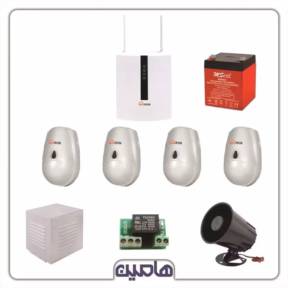 پکیج کامل دزدگیر صنعتی مکسرون به همراه 4 سنسور