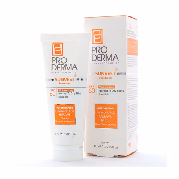 کرم ضد آفتاب و مرطوب کننده پرودرما مدل SPF60 حجم 40 میلی لیتر