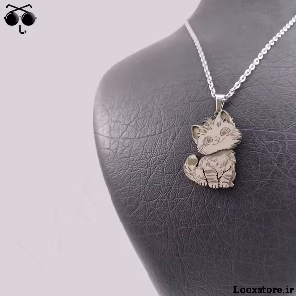 گردنبند گربه استیل کیوت و خوشگل