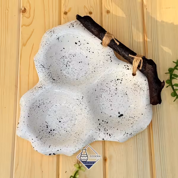 سه قولو سفید طرح نیلوفر