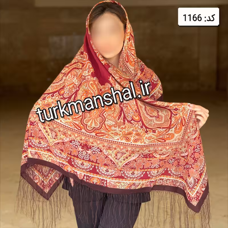 روسری ترکمن ابریشمی (ایتالیایی) کد1166