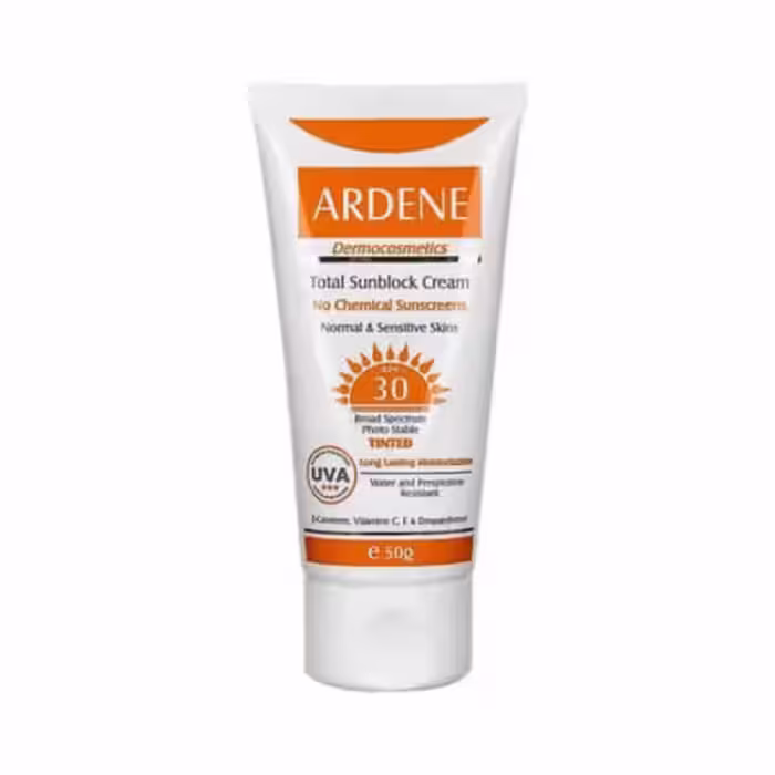 کرم ضدآفتاب فاقد جاذب های شیمیایی 30 Spf برای پوست های معمولی و حساس (رنگی) آردن 50 میلی‌لیترArdene تاریخ انقضا 1404/08