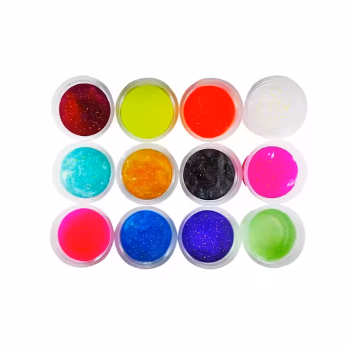 ژل بازی اسلایم 12 رنگ اودی تویز مدل اکلیلی براق 12 عددی کد 887