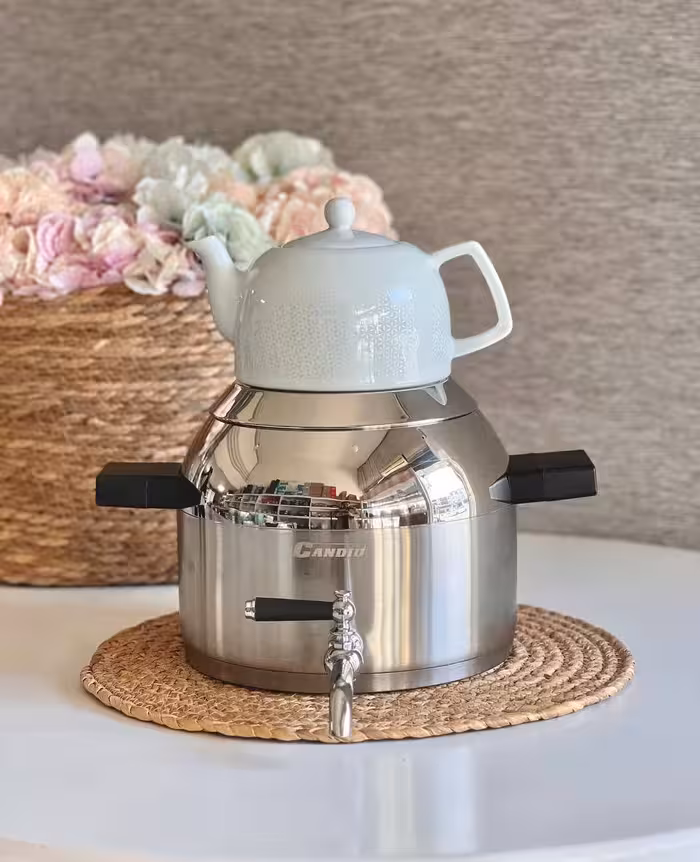 کتری قوری 5.5  لیتری استیل کاندید- دستگیره مشکی