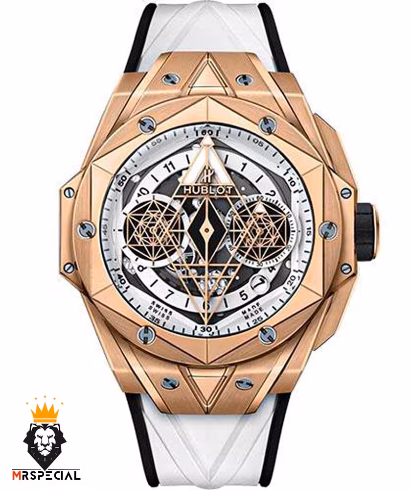 ساعت مچی مردانه هابلوت کهکشانی پشت شیشه ای HUBLOT Sang Bleu 0987