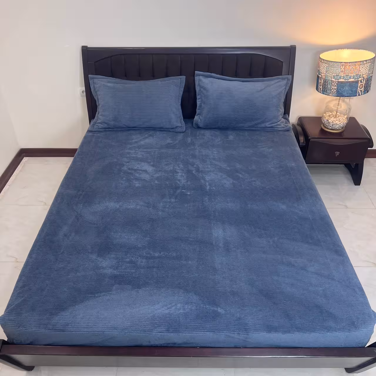 نیم ست مخمل-حوله ای سورمه ای