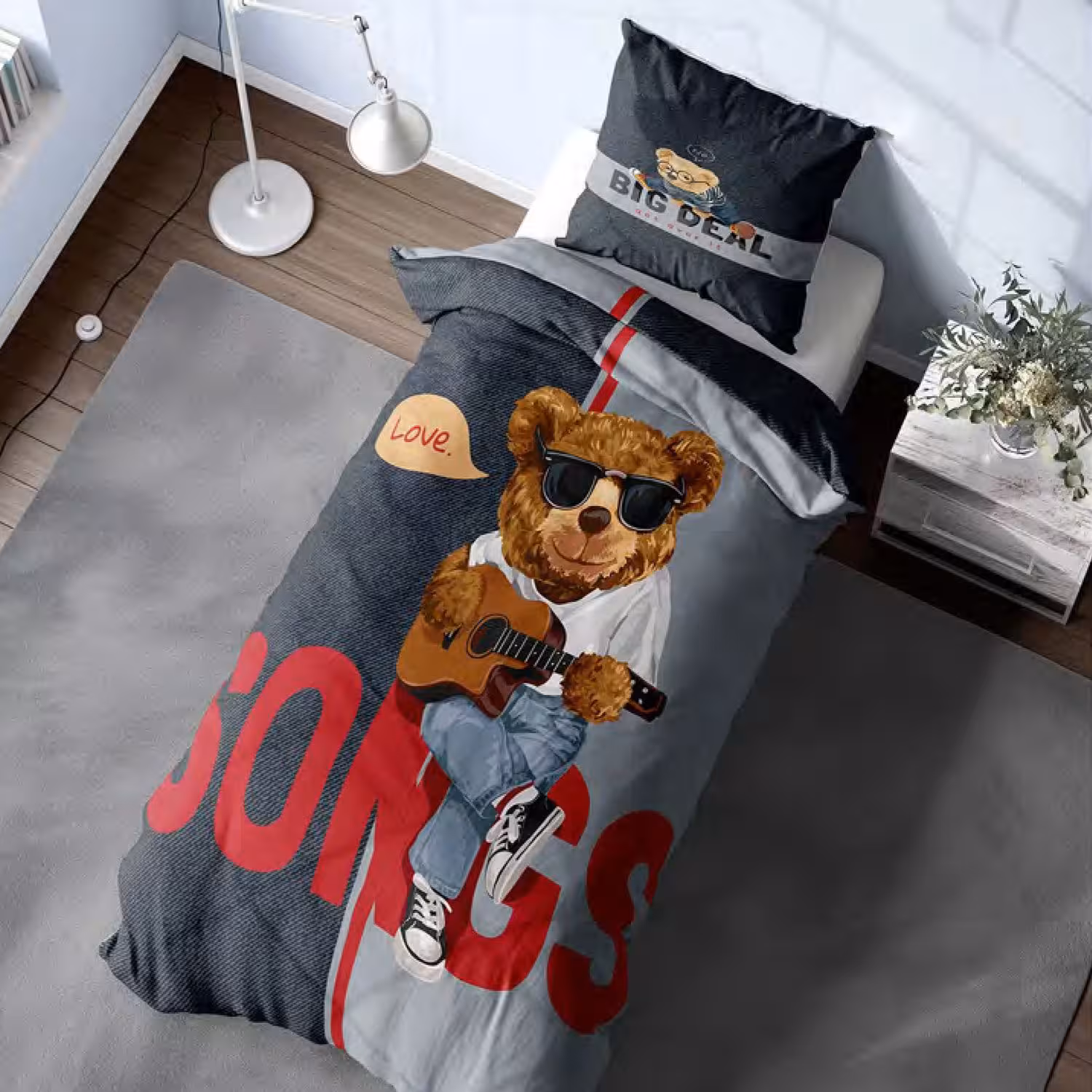 سرویس خواب مدل خرس کد M-8282 یکنفره 4 تکه