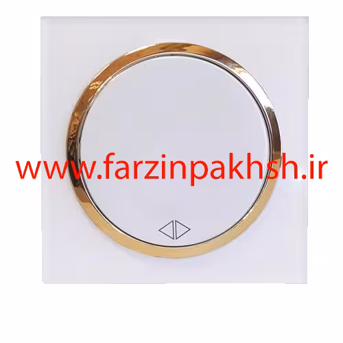کلید و پریز توکار دلند مدل آوا پلکسی سفید زه طلایی
