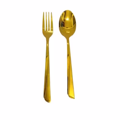 قاشق و چنگال یونیک طلایی مدل 01