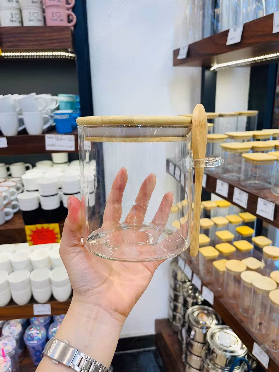 AT1-بانکه  گرد قاشق و درب بامبو 10*9/5