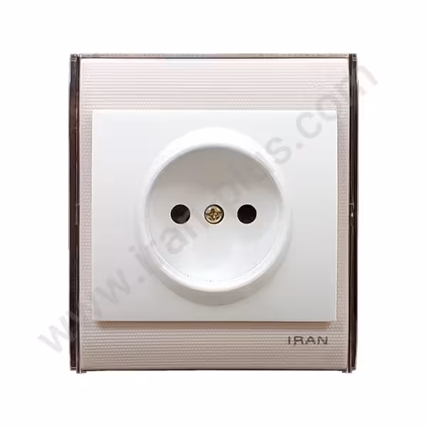 پریز برق ساده محافظ دار مدل ایران 2008 صورتی