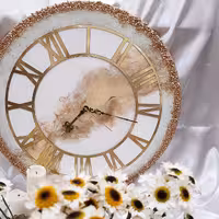 ساعت دیواری چوب و رزین 