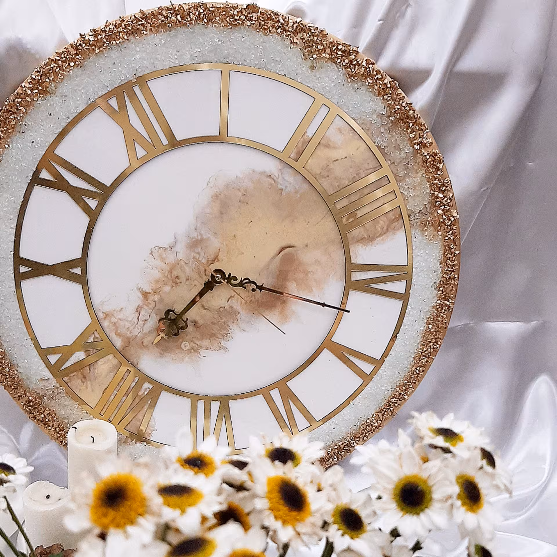 ساعت دیواری چوب و رزین 